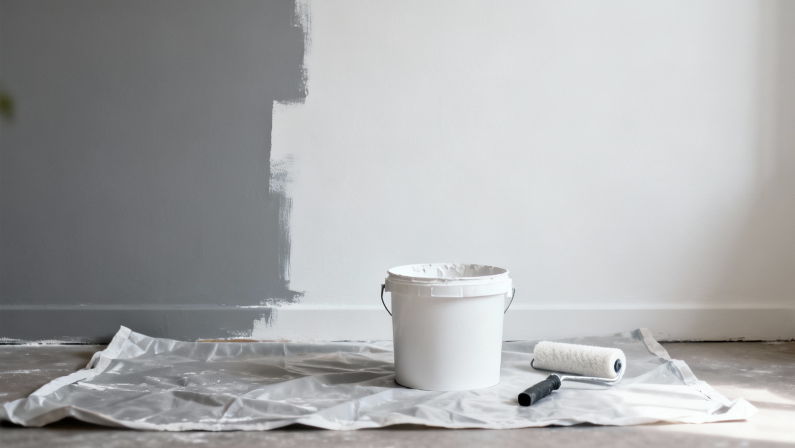 Comment puis-je repeindre un mur gris en blanc sans traces ?